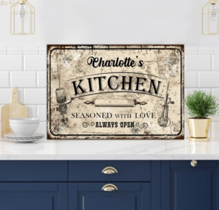 KITCHEN металлическая табличка для кухни табличка на металле 