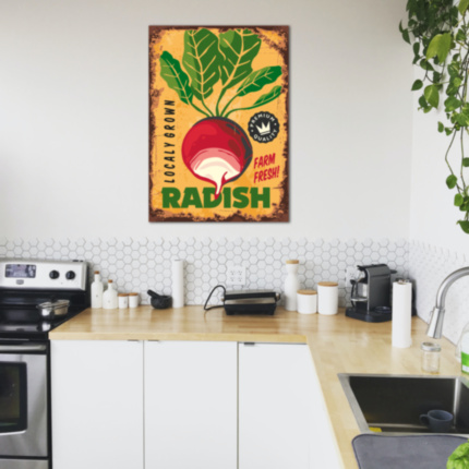 RADISH редис вывеска в магазин овощей табличка на металле 