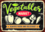 VEGETABLES овощи вывеска в магазин овощей табличка на металле 