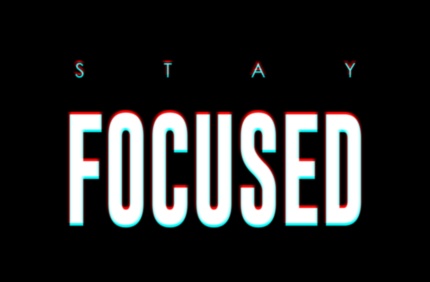 Картина Картина STAY FOCUSED мотивационная надпись черный белый на холсте