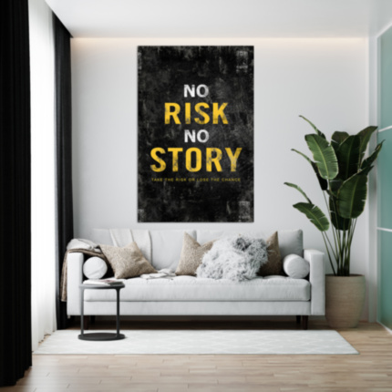Картина Картина NO RISK NO STORY мотивационная надпись на холсте