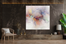 Абстракция мрамор бежевый оранжевый красный