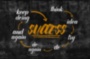 Картина Картина SUCCESS мотивационная надпись черный оранжевый на холсте