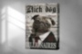Картина Мода RICH DOG Собачка мопс в костюме на обложке журнала - печать на холсте