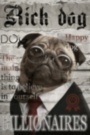 Картина Мода RICH DOG Собачка мопс в костюме на обложке журнала - печать на холсте