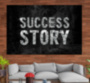 Картина Картина SUCCESS STORY мотивационная надпись черный серый на холсте