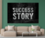 Картина Картина SUCCESS STORY мотивационная надпись черный серый на холсте