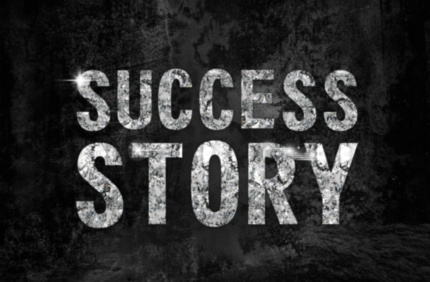 Картина Картина SUCCESS STORY мотивационная надпись черный серый на холсте