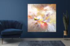 Абстракция коричневый белый красный желтый