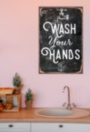 WASH YOUR HANDS металлическая табличка на кухню в ванную табличка на металле 