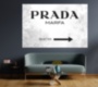 Картина Мода PRADA MARFA интерьерный принт вывеска белый серый - печать на холсте