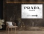 Картина Мода PRADA MARFA интерьерный принт вывеска белый серый - печать на холсте