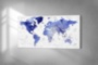 Картина карта мира мрамор фиолетовый золотой интерьерный принт - печать на холсте
