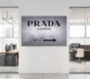 Картина Мода PRADA MARFA интерьерный принт вывеска серый черный белый - печать на холсте