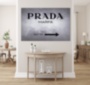 Картина Мода PRADA MARFA интерьерный принт вывеска серый черный белый - печать на холсте