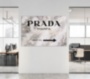 Картина Мода PRADA MARFA интерьерный принт вывеска мрамор серый - печать на холсте