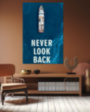 Картина NEVER LOOK BACK принт с мотивирующей надписью на холсте