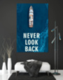 Картина NEVER LOOK BACK принт с мотивирующей надписью на холсте