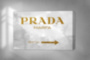 Картина Мода PRADA MARFA интерьерный принт вывеска мрамор золотой серый - печать на холсте