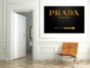 Картина Мода PRADA MARFA интерьерный принт вывеска черный золотой - печать на холсте