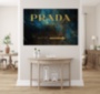 Картина Мода PRADA MARFA интерьерный принт вывеска черный золотой синий - печать на холсте