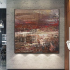 Абстракция красная с коричневым