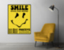 Картина SMILE Always keep smiling на желтом фоне мотивационная надпись на холсте