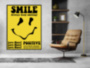 Картина SMILE Always keep smiling на желтом фоне мотивационная надпись на холсте