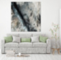 Картина Абстракция поздняя осень серый черный бежевый белый - печать на холсте