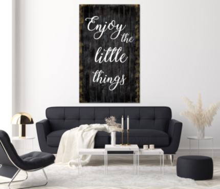 Картина ENJOY THE LITTLE THINGS мотивационный принт на холсте
