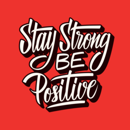 Картина Stay strong be positive мотивационная надпись на красном фоне на холсте