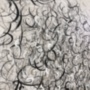 Картина маслом Абстракция сердце из штрихов на белом фоне