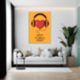 Картина про любовь Сердце в наушниках с надписью listen to your heart печать на холсте под заказ