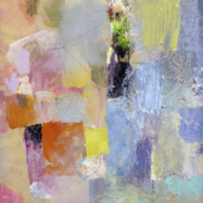 Абстракция красный розовый желтый синий черный зелёный 