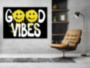 Картина GOOD VIBES надпись на холсте интерьерный принт на холсте