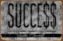 SUCCESS мотивационная надпись на металле табличка на металле 
