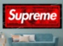 Картина Деньги надпись Supreme красный белый черный - печать на холсте