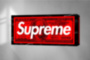 Картина Деньги надпись Supreme красный белый черный - печать на холсте